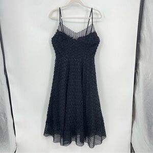 Tracey Reese Black Label Yelena midi dress black Sz 6 beaded